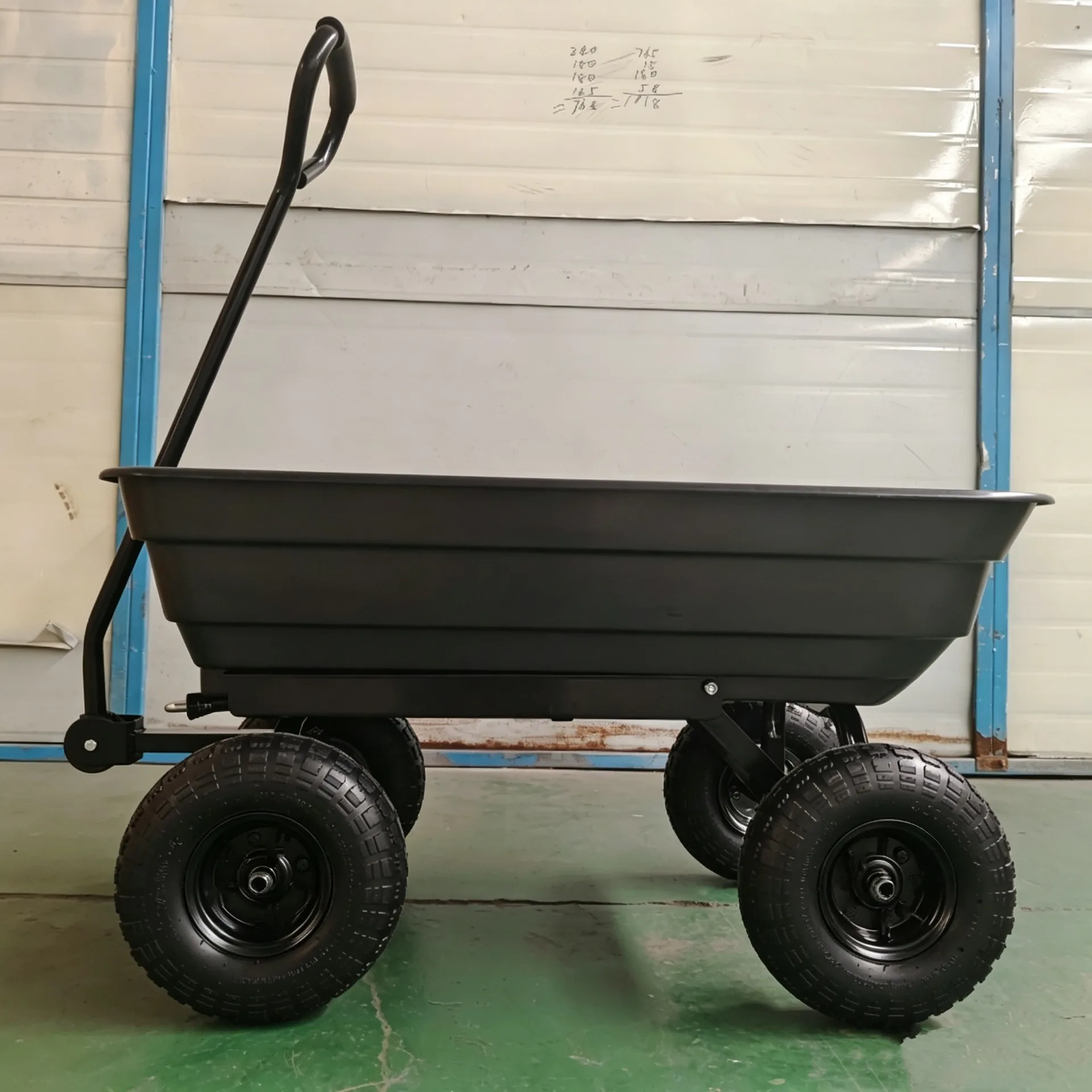 Black Rubber Inflatable Wheel Garden Cargo Cart, Tractor, Garden Tool Vehicle, 3 Options, Logistics