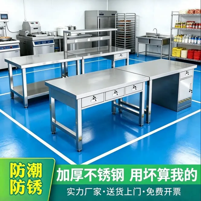 304 Stainless Steel Workbench, Medical Operation Table with Drawers, 16 Options, Workbenches 1