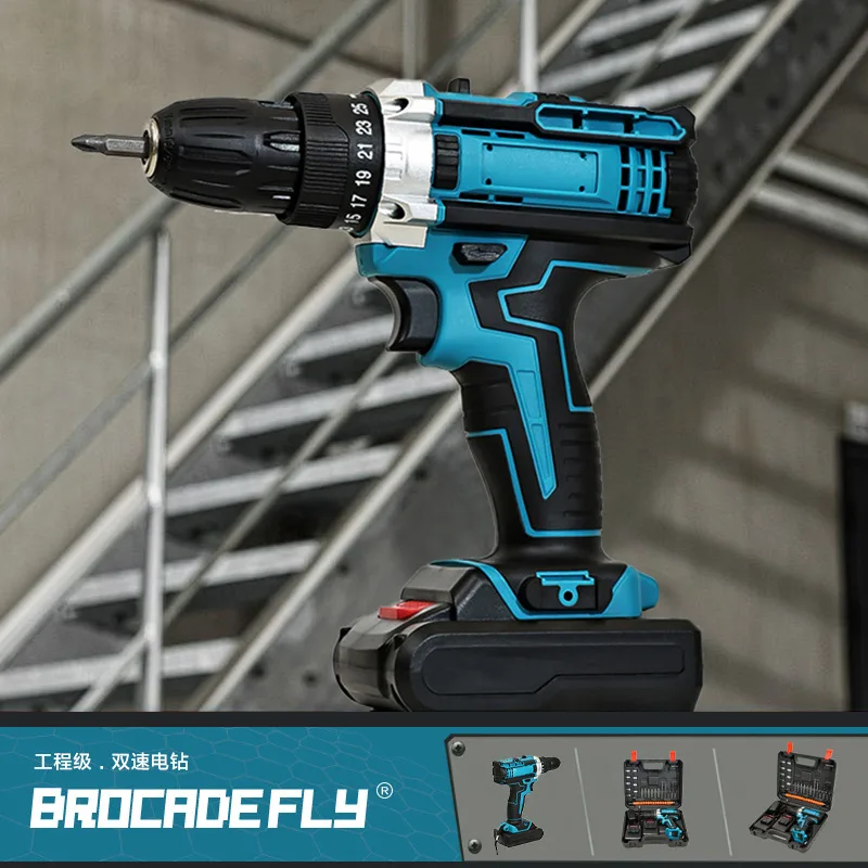 21v Cross-border Lithium Battery Drill Set, of Rechargeable Hand Drills