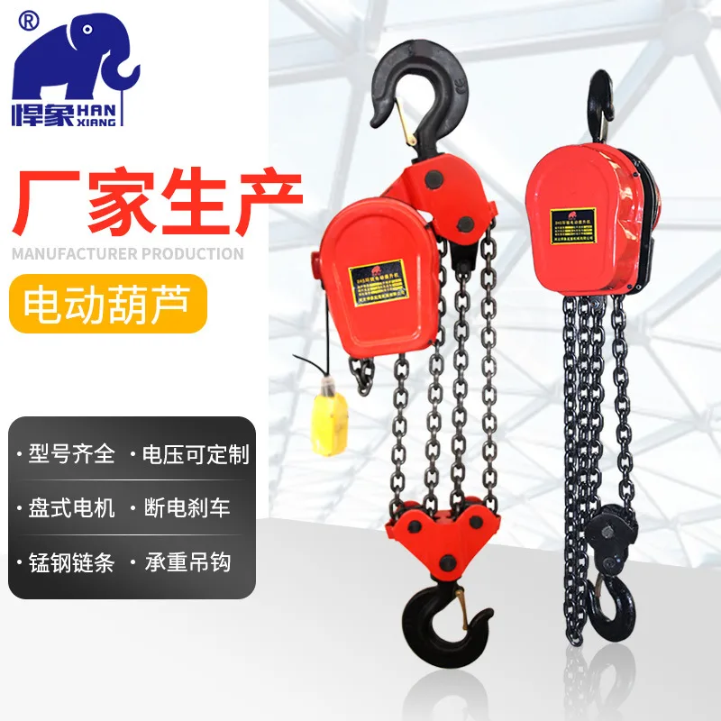Electric Chain Hoist, 1 to 30 t, 3 to 9 m Lift, 380 V Three-Phase or 220 V
