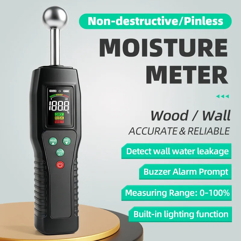 High-precision Spherical Moisture Meter, Non-destructive Testing Humidity Meter for Wall Cement